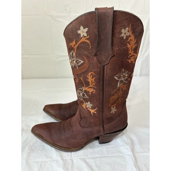 Brown Embroidered Western Boots - Picture 3 of 12